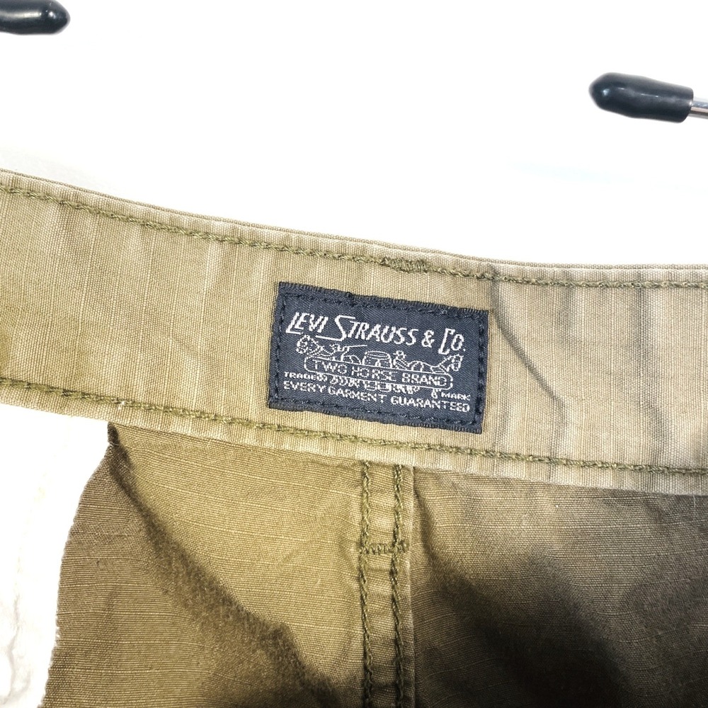 Levi's Cargo Shorts Mens 38 Green Ripstop Multi Pocket Utility Outdoor Casual - Picture 8 of 11